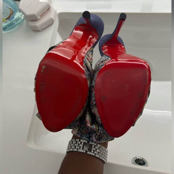 Christian Louboutin Moniquissima Paisley Red Sole Slide Sandal | Used Once - Picture 16 of 16
